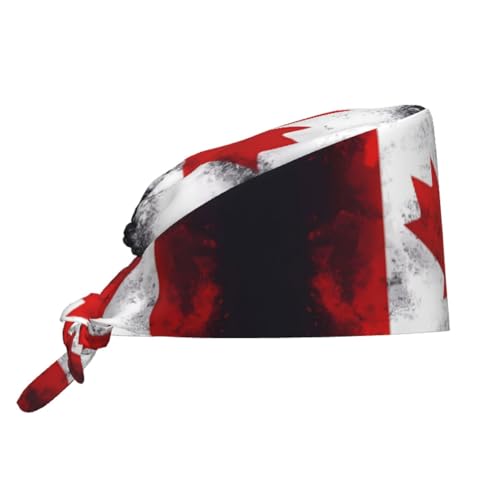 WZYWHJ Reinigungskappe mit kanadischer Flagge, Kochmütze für Damen und Herren, verstellbar, atmungsaktiv, Schwarz, Einheitsgröße, Schwarz, Einheitsgröße