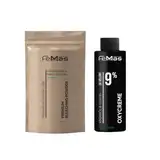 FemMas Blondier-Set: Premium Blondierpulver 100g & Oxycreme 100ml| Perfektes Starter Set für blonde Haare | für bis zu 9 Tonstufen hellere Haare in Salon Qualität (Blond, 9%)