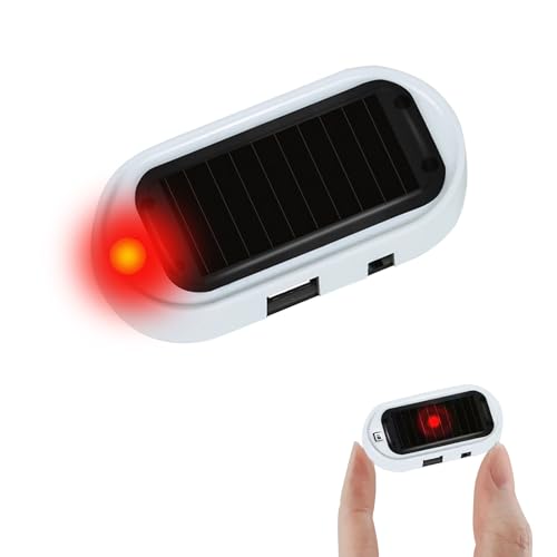 Alarmanlage Auto, Anti Diebstahl Blinklampe, Solar Power Dummy Auto Alarm, Auto Alarmanlage Diebstahlsicherung, Praktische Anti- Diebstahl Licht, Lampe Dummy Anti-diebstahl Blinkende Blinklampe (Rot)