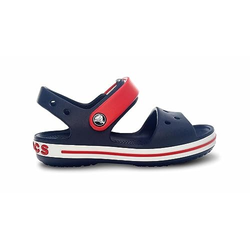 Crocs Crocband Sandalen – Unisex Kindersandalen – Leicht und mit sicherer Passform – Navy/Rot – Größe 34-35