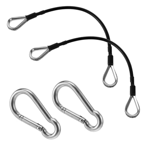 2 Stück Fitness Kabelverlängerung Verlängerungskabel für Fitnessstudios Cable Extension Gym Ersatz Heim Fitnessgeräte Zubehör mit Karabiner für Beinverlängerung und LAT/Trizeps-Pull-Down