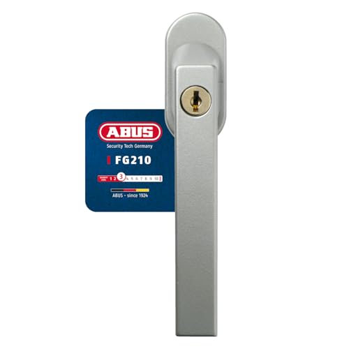 ABUS Abschließbarer Fenstergriff FG210 AB210 - Fensterknauf mit Druckzylinder, gleichschließend - ABUS-Sicherheitslevel 3 - 59486 - Silber