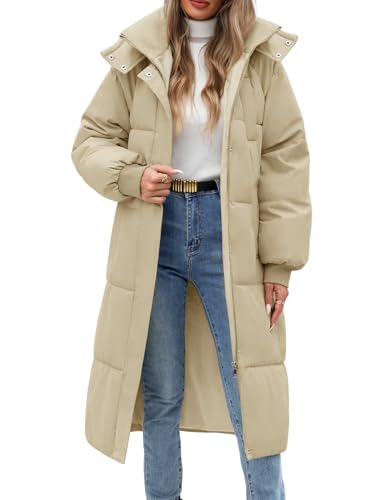 RITOSTA Wintermantel Damen Lang Steppmantel Frauen Winterjacke mit Kapuze Damen-Jacken Winter Daunenmantel Puffer Mantel Warme Herbst Winterparka mit Taschen