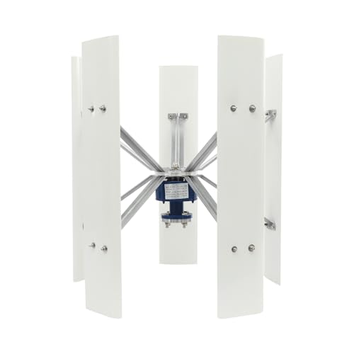 Mini Windkraftanlage Vertikal Windturbine Balkon Windrad Stromerzeugung mit Controller, 5 Blätter Windgenerator 24V Windenergie für Zuhause, Boot, Straßenbeleuchtung