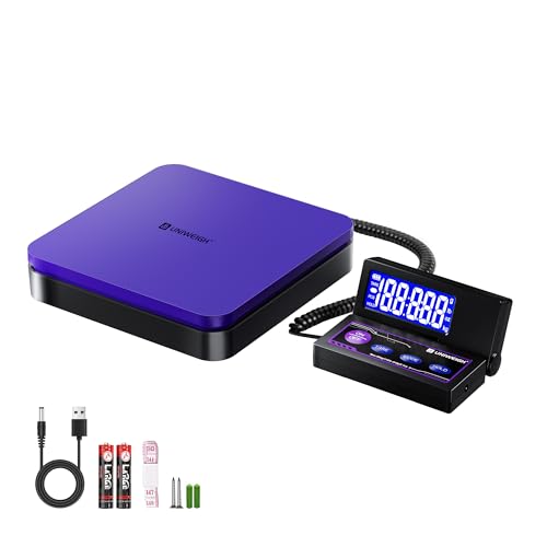 UNIWEIGH Digitale Paketwaage 110lbs/0.1oz Präzise,Postwaage mit 5 Einheiten/LCD/Tara/Hold Funktion,Auto-Off,Versandwaage für Pakete Small Business/Mail Scale,Inklusive Batterie & USB Power