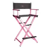 MANY BEAUTY Make up Stuhl Klappbarer Visagistenstuhl für Kosmetikstudio und Mobile Makeup Artists Leicht Stabil Ergonomisch Faltbar für Einfachen Transport und Platzsparend - Rosa