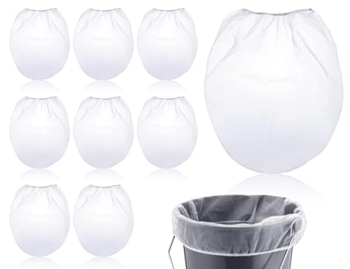 Emezddo 8 Stück Farbsiebbeutel,1 Gallonen Feine Netz-Siebbeutel,Lackfilter,Eimer elastische Öffnung Lacksiebe,Feinmaschiges Eimersieb,für die Filtration von Flüssigkeiten(28 * 32cm,Weiße)