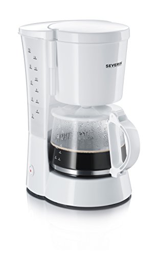 SEVERIN Filterkaffeemaschine mit Glaskanne, Kaffeemaschine für bis zu 10 Tassen je Kanne, für aromatischen Kaffeegenuss, einfache Bedienung, mit Warmhalteplatte, Weiß, KA 4478