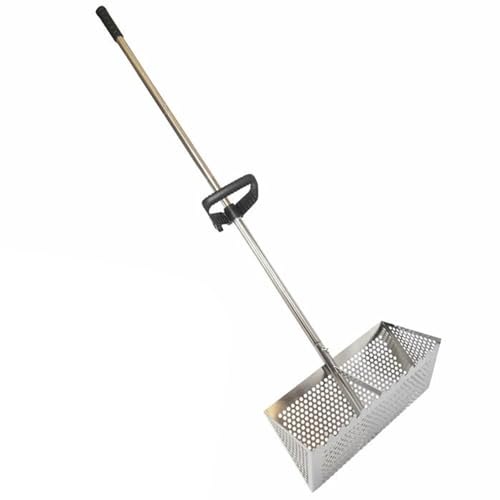 1PC Sand Floh Rake, Edelstahl Strandsand Sifter mit 15, 8 -Zoll -Haizahnkorb, Abnehmbarer Langer Griff für Strandreinigung