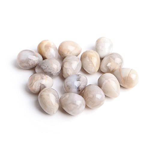 Drucktastenschalter 20 mm natürlicher Ei-Kristall, -Massage-Ei-Anhänger, Anhänger, Herstellung, Dekoration, wunderschöner Kristall Drucktastenschalter ( Color : White Crazy Agate , Size : 1pc egg )