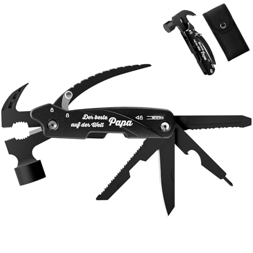 Belillpipi Geschenke für Papa, 12 in 1 Multitool Camping Zubehör, Geschenkideen für Männer, Papa Vatertagsgeschenk, Weinachtsgeschenke, Geburtstagsgeschenk, Vater Geschenk mit Nylonhülle
