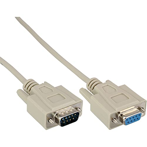 InLine 12211 Serielle Verlängerung, 9pol Stecker / Buchse, vergossen, 1:1 belegt, 15m