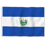 YongFoto El Salvador Flagge, 1,2 x 1,8 m, salvadorianische Nationalflaggen, Banner für Outdoor-Feiern, Zuhause, Garten, Veranda, Party, Dekoration, Flaggen mit 2 stabilen Ösen, präzise maschinell