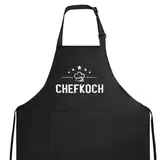 Kochschürze mit 2 Taschen verstellbar Schürze ​Grillschürze Geschenk für Herren Damen Ehemann Weihnachten Küche Garten Salon Küchenschürze Vatertag Geburtstagsgeschenk Kittelschürze (Chefkoch)