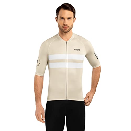 SIROKO - Radtrikot M3 Swift - L - Beige/Weiß