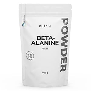 Beta Alanin 1 kg Pulver - vegan rein hochdosiert und ohne Zusätze - 1000 g Pre Workout Booster - Nutri-Plus ß Alanine Powder - ideal als Trainingsbooster