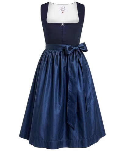 DIRNDLSTERN Damen Blau Ohne - Schnürung Midi Damen Outfit Oktoberfest 2025 gr 34