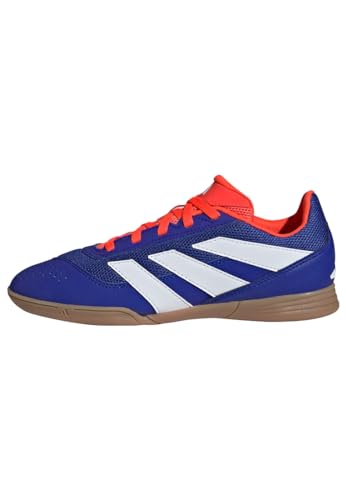 adidas Unisex Predator Club J Football Boots Indoor SALA Hallenfußballschuhe, Cloud White/Lucid Blue/Solar Red, 38 2/3 EU