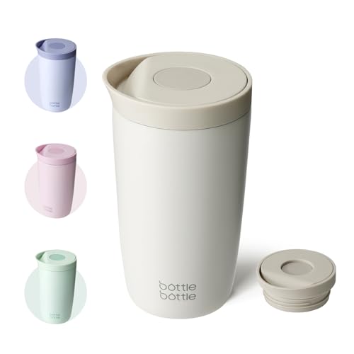 BOTTLE BOTTLE Thermobecher 350ml für Kaffee oder Tee, auslaufsicher und Easy Quick-Press-Verschluss, Isolierbecher Travel Mug Classic Grande (Grau)