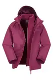 Mountain Warehouse Fell 3 in 1 Wasserabweisende Kinderjacke - Atmungsaktive, Regenjacke für Jungen und Mädchen - Für Spaziergänge, Wanderungen & Outdoor Beere Kinder 140 DE (9-10 Jahre)