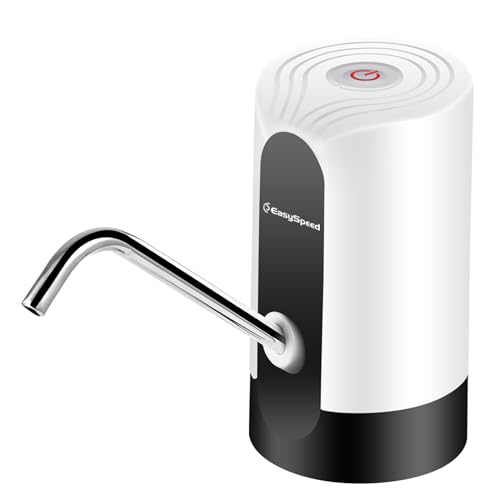 Wasserflaschen Wasserspender Pumpe USB-C, 2 Adapter für Wasserkrüge abweichen Kaliber, 1200 mAh wiederaufladbarer, Trinkwasserschalter, tragbarer elektrischer Edelstahl 5 8 10 12 15 20 Liter