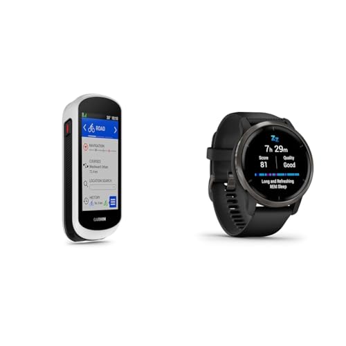 Garmin Edge Explore 2 - GPS-Fahrradnavi für Tourenradfahrende & E-Bikende & Venu 2 – GPS-Fitness-Smartwatch mit ultrascharfem 1