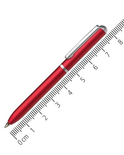 Online Miniatur Dreh-Kugelschreiber Rot mit Metallclip, D1-Standardmine | Mini-Kuli fürs Portemonnaie | 8 cm Länge, passend für Geldbeutel & kleine Taschen für unterwegs | Schreibfarbe blau