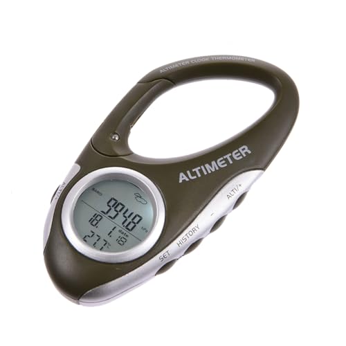 Tragbares Barometer Zum Wandern | Multifunktionaler Elektrischer Höhenmesser Mit Uhr,Wanderzubehör Karabiner Höhenmesser Für Liebhaber Von Outdoor-Aktivitäten, Mit Handbuch