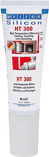 WEICON Silicon HT 300 85 ml | Hochtemperaturkleber für Dichtschnur & Dichtband, Ofenkleber, Kaminkleber, karminrot