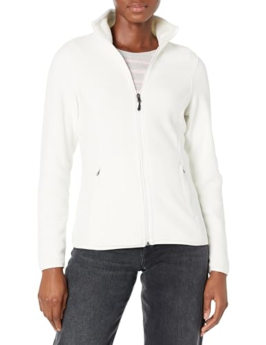 Amazon Essentials Damen Weiche Polarfleece-Jacke mit durchgehendem Reißverschluss in klassischer Passform (erhältlich in Übergrößen), Elfenbein, M