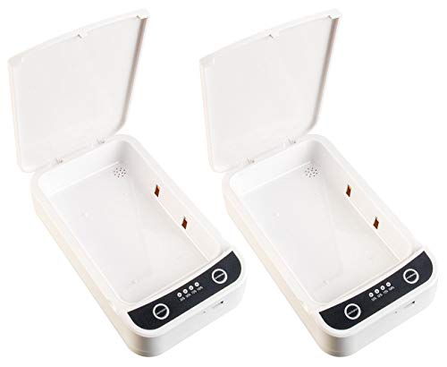 Somikon Sterilisator: 2er-Set UV-Desinfektions-Boxen für Smartphone, Brille, Schlüssel usw. (UVC Desinfektion, UVC Desinfektionsgerät, Armbanduhren)