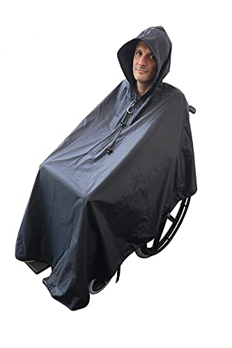 ActionCare - Wasserdichter Poncho für Rollstuhl - Standard für Erwachsene - Regenschutz für Rollstühle, Marineblau