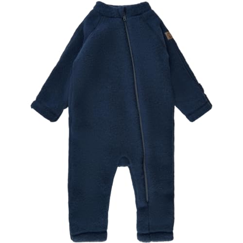 Mikk-line WALKOVERALL 62 Blue Nights | Wollwalk Overall Baby | Baby Schlafanzug Aus Wolle Für Baby Und Kleinkind | 100% Mulesing-frei Merinowolle | Schlafanzug Baby Ohne Füße