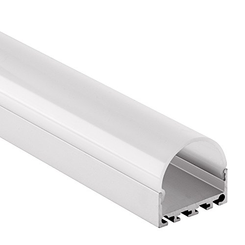 PN4 Cursa C13 LED Profil 2m Aluminium eloxiert LED Alu Profil f. LED Streifen & LED Flexbänder LED Profil 2m + Abdeckung Opal Aluprofil