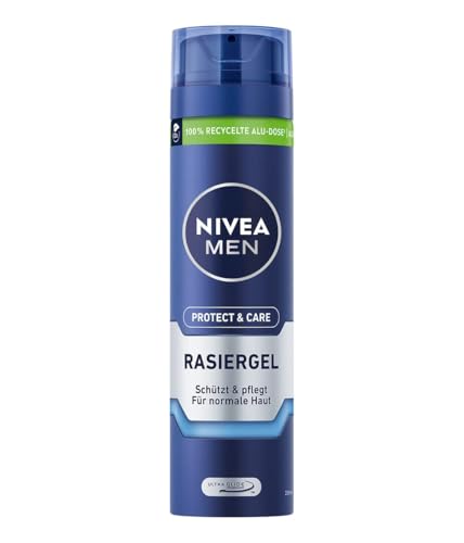 NIVEA MEN Protect & Care Rasiergel (200 ml), Schutz und Pflege für eine sanfte Rasur, hautschonendes Rasiergel für Männer mit Aloe Vera und Panthenol