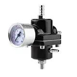 Pissente 0-140psi Auto Kraftstoffdruckregler Auto Einstellbarer Benzindruckregler indruckregler aus Aluminiumlegierung mit Manometer Schlauch