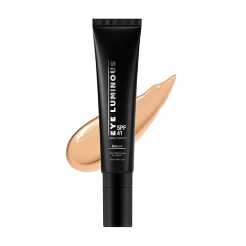 Augengrundierung mit LSF 41, leuchtender Augenkorrektur, Farbkorrektor für die Augenpartie bei Augenringen, Augen-Concealer zur Farbkorrektur, getönte Anti-Aging-Augencreme (Natural, 20ml)