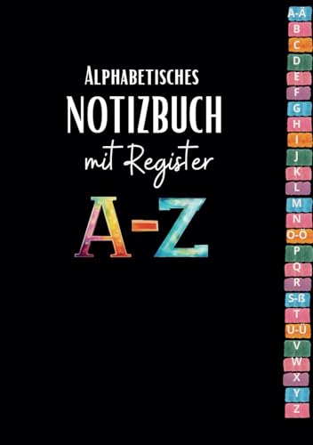 Notizbuch mit Register A-Z: Alphabetisches Register A5 von A bis Z und Inhaltsverzeichnis | Klar & Plan Verlag