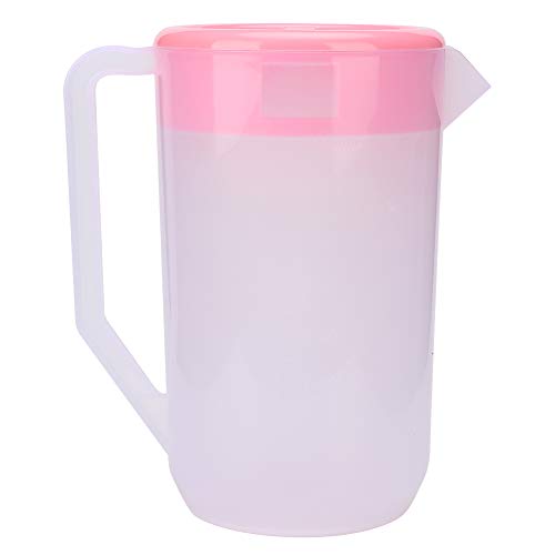 Restokki 4000 ml großer, wiederverwendbarer Kaltwasserkessel aus Kunststoff, Wasserkanne, für Outdoor-Camping, Wandern, Sport, Fitnessstudio (Transparent pink cover)