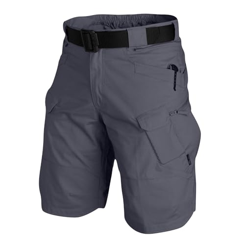 MOKBAY Herren Arbeitshose Kurz Running Cargoshorts Sommer Camouflage Leichte Arbeitshosen mit Taschen Shopping Online Stretch Shorts Sommer Sporthose Cargo Schwarz Cargo Bermuda Herren M