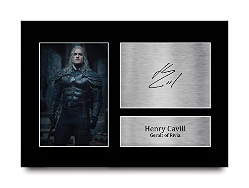 HWC Trading A4 Henry Cavill The Witcher Geschenke Gedrucktes Signiertes Autogramm Foto für Fans von Fernsehshows