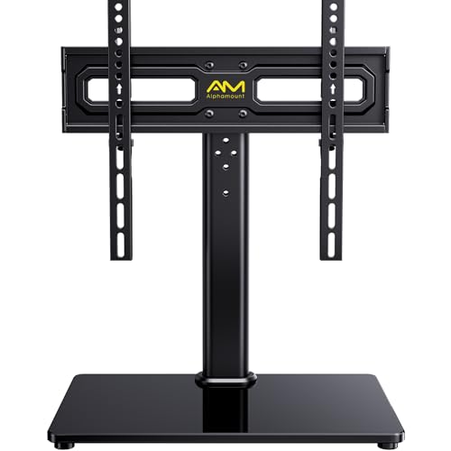 TV Ständer Schwenkbarer, Universal TV Standfuss für 32-60 Zoll LED LCD Flach & Curved Fernseher bis zu 40kg, Höhenverstellbarer TV Stand Max.VESA 400x400mm