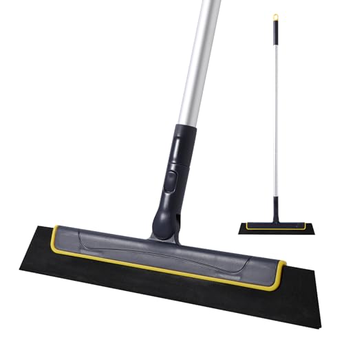 Yocada Bodenabzieher Besen, perfekt für Dusche, Badezimmer, Küche, Zuhause, Fliesen, Tierhaar, Marmor, Glas, Fenster, Wasserschaum, 96,5 cm lang, verstellbar, Abnehmbarer Griff, antistatisch