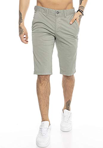 Redbridge Herren Chino Shorts Bermuda Kurze Hose Business Casual Knielang Grün W29