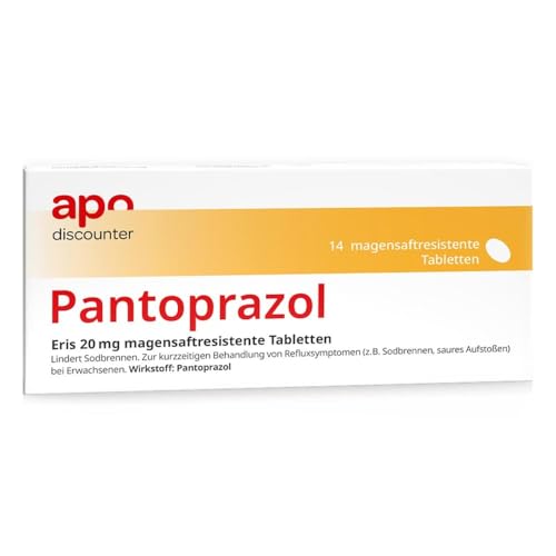 apodiscounter Pantoprazol Eris 20 mg magensaftresistente Tabletten (14 Stk) - Effektiv gegen Sodbrennen & bei saurem Aufstoßen