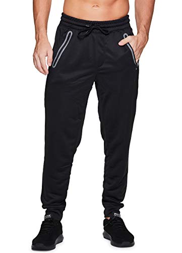 RBX Active Herren-Jogginghose mit Taschen, schnelltrocknend, atmungsaktiv, konisch zulaufend, mit Taschen - Schwarz - X-Groß