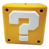 Super Mario Spardose (Fragezeichen-Block-Design), gelbe Mystery-Block-Münzbox, Super Mario Geschenk, H12,3 x B15 x L15 cm Sparschwein – offizielles Merchandise, Schwarz
