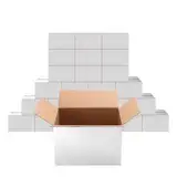 PETAFLOP 25 Stück robuste weiße Versandkartons, ideal für Lagerung und Transport, Maße: 22,9 x 15,3 x 15,3 cm - Ihre perfekte Verpackungslösung