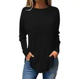 Damen Oberteil Longshirt mit Leggings Damen Bluse Langarm Langarmshirt Damen Set Tshirt Schwarz Damen Langarmshirt Damen Bluse Weiß Damen Long Shirt Damen Lang Damen Oberteil