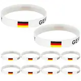 10er Set Deutschland Silikon Armbänder, em 2024 deutschland fanartikel, Robuste Armband Mit Deutschland, Sportarmbänder WM Sportarmbänder Aus Gummi, Fan Supporter Fußball Athletics germany souvenirs